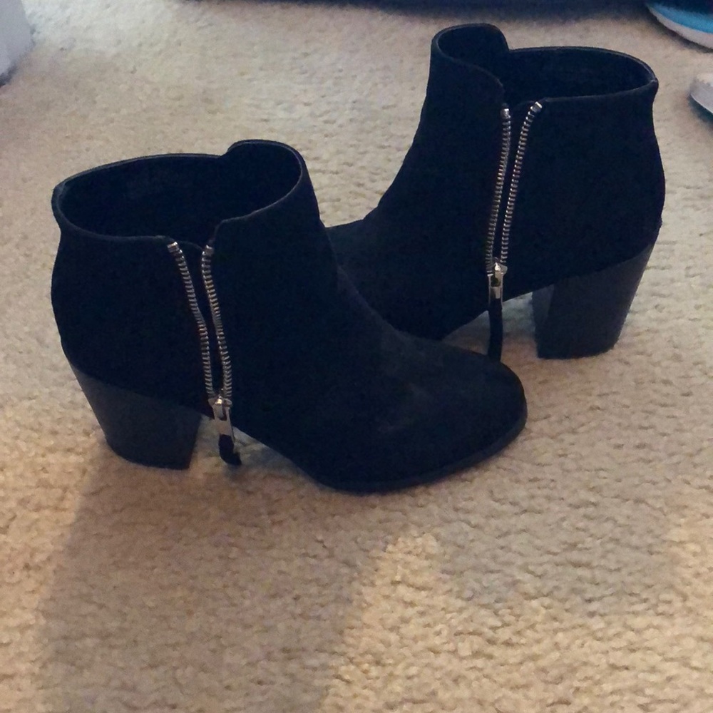Black zip up booties